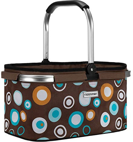 anndora Einkaufskorb RETRO 22 Liter - braun hellblau