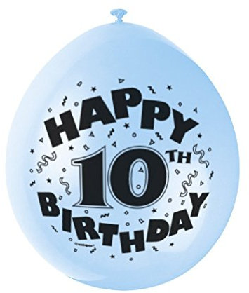 Mr. Gadget solutions® Globos impresos de feliz cumpleaños de 12 pulgadas de celebración para la fiesta de cumpleaños 10 (multicolor)