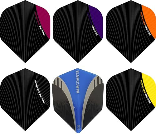 abcdarts Unisex – Erwachsene Pentathlon Amazon Silver Dart Flights, Rot, Klassische EU