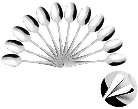 Mr. Spoon - Lot de 12 cuillères à café Cafe en Acier Inoxydable 12,5x2,6 cm