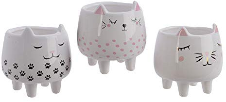 Decoris Katze Blumentopf 8x10cm 1 Stück Sortiert