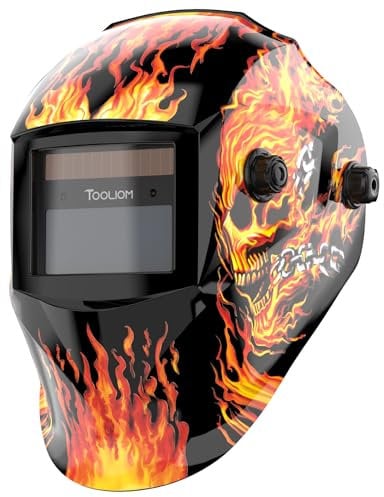 TOOLIOM True Colour Welding Mask Auto Darkening Welding Helmet with Shade Range 9-13 Solar Powered Weld Hood for TIG MIG ARC