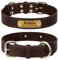 TagME Hundehalsband Personalisiert aus Leder mit Eingraviertem Hundename und Telefonnummer, Hundehalsband aus Echtem Leder für Kleine Hunde