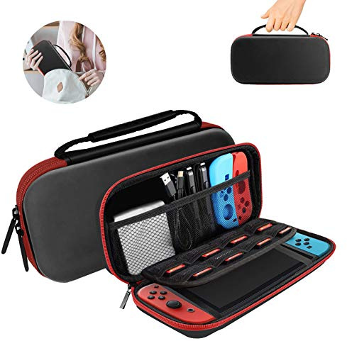 Carry Case for Nintendo Switch Lite 2019 ,HONEST KIN Protective Hard Portable Travel Bag Carrying Case EVA Shell ,Pouch for Nintendo Switch Lite Console & Accessories [Red]