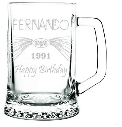 Chope de biere - personnalisation avec gravure, verre épais 1 kg (4) élégant