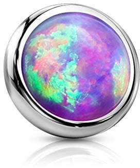 Paula & Fritz® Aufsatz-Dermal Anchor Opal viele Farben Größen und Stärken 316L Chirurgenstahl Haut-Anker Skin Diver Implantat Kugel