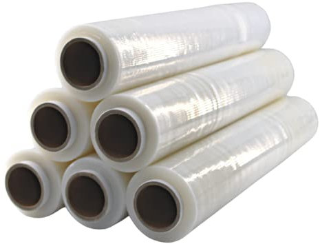 Enpack Stretchfolie transparent 500mm - 6x 2kg Verpackungsfolie auf rolle 23my - wickelfolie für paletten - Umzugsfolie/Folie für Möbel - klebende Strechfolienrolle zum einpacken - Wickelfolie