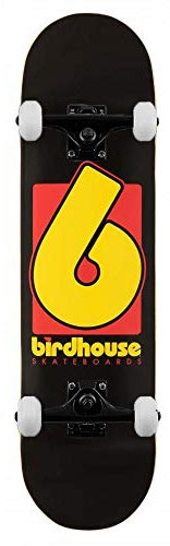 Birdhouse Skateboards B-Logo, komplettes Skateboard, Schwarz, 21 cm