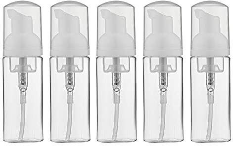 Lot de 6 flacons à pompe à mousse de voyage transparents de 50 ml, vides et rechargeables pour le nettoyage, les voyages, les cosmétiques