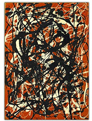Zhaoyang Art Leinwand Malerei Jackson Pollock (freie Form) Kunstwerk Poster Bild Moderne Wandkunst Wohnzimmer Gestreckt Gerahmt Wohnkultur 70x90cm (28x36in) Innerer Rahmen