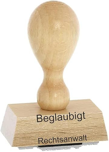 Lagerstempel – Beglaubigt Rechtsanwalt - von Kaufhaus2010 Buchenholzstempel – Lagertextstempel, 4 cm lang