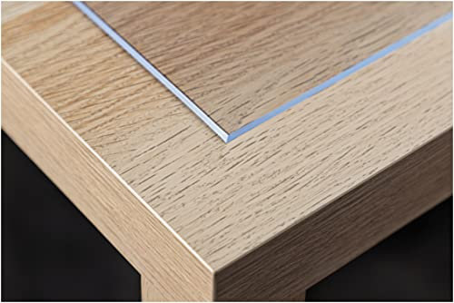 TEXMAXX Protection Table Transparent 2mm Bord Droit/Film Transparent pour Table/Film Protection Table Transparent en PVC/Nappe Transparente - 90cm x 50cm