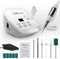 Fresa per Unghie, JCMASTER Professionale Manicure e Pedicure Kit con Pedale, 35000 RPM, 6 Fresa Punte, Lima Elettrica per Unghie Gel, per Studio Estetiste Casa Regali (bianco)