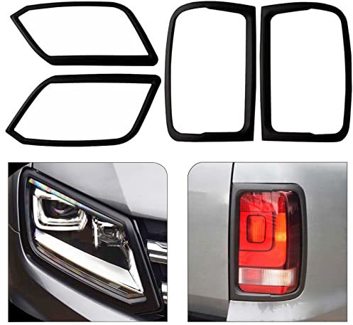 JHCHAN Scheinwerferabdeckung und Rücklichtabdeckung Satz für VW Amarok 2009–2022 V5 V6 Highline Startline Trendline Aventura Atacama Canyon (1 Satz)