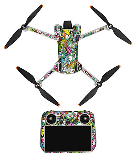 Fututech Aufkleber-Set für DJI Mini 3 Pro RC Pro, Schutzaufkleber für Drohne und Fernbedienung, wasserdicht, Anti-Aging, kratzfest, lebendige Farben (Meerschweinchen)