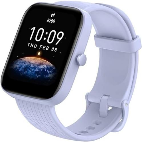 Amazfit Bip 3 Smartwatch mit 1,69 großem Farbdisplay, 50 Zifferblättern, 60 Sportmodi, 5 ATM wasserdicht, 14 Tage Akkulaufzeit, Fitnessuhr mit Herzfrequenz- und SpO2-Monitor für Herren Damen