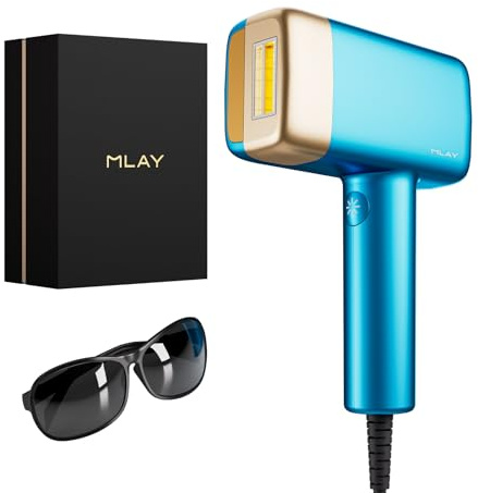 MLAY T14 IPL Epilateur Lumiere Pulsee, 0,5s/flash,500 000Flashs, Épilateur Laser Définitif avec Fonction de Refroidissement, Appareil IPL pour Visage/Aisselles/Maillot