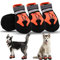 Hundeschuhe,4 STK wasserdichte Hundeschuhe mit reflektierenden Riemen Anti-Rutsch-Sohle Outdoor Pfotenschützer Hundeschuhe für kleine mittelgroße Hunde Winter,Blau (Orange,XXL)