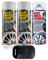 4TRESS E-Tech 2 x 400ml Competition White Chip Resistant Alloy Wheel Spray Paint, 1 x Clear Lacquer Car Alloy Wheel Paint (3 Cans In Total) Non Slip Car Dash Mat
