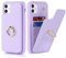 Cavor Phone Case compatible with iPhone 11 Case With Card Holder,Flip Folio Leather Wallet Case,Ring Kickstand Shockproof Cover Case compatible with iPhone 11 - Purple