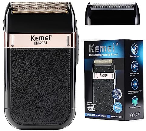 KEMEI Folienrasierer für Herren,Wasserdichter Rasierapparat,Schnurloser elektrischer Rasierer,Trimmer Rasierklinge Waschbarer Rasierapparat,Geschenke zum Vatertag