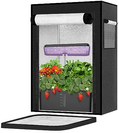 Gewächszelt für Aerogarden Hydrokultur-Anbausystem, 48 x 34 x 50 cm, Wachstumsmaschinen-Schutzhülle, schwarzes Anti-Licht-Komplettsystem, hochreflektierendes Mylar für Hydrokultur-Zimmerpflanzen