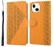 Vkooer Case for iPhone 14/13 Mobile Phone Case [6.1 Inch] PU Leather Flip Wallet Case Cover with Card Pocket Stand Function and Magnetic Closure for iPhone 14 Smartphone - Orange