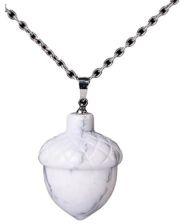 Tesselite Stein-Halskette – Halskette aus Naturstein, Geschnitzte Tannenzapfen-Anhänger, Amethyste, Tigerauge, Weihnachtsschmuck für Männer und Frauen, Howlith-Kette, Einheitsgröße