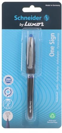 Luxor Schneider One Sign Tintenroller, Blau, 1,0 mm, 2000 m Schreiblänge, wasserfeste Tinte, gleichmäßiger Tintenfluss, ideal für Profis und Büro