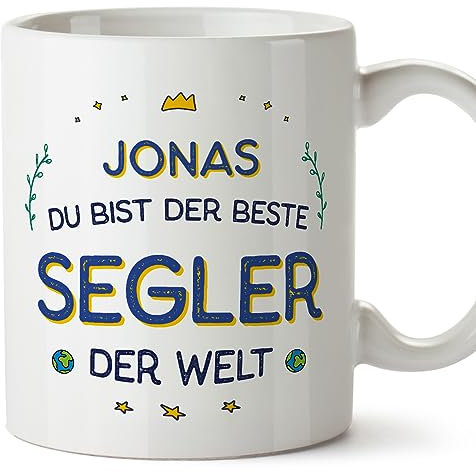 Mugffins Tassen Personalisierten für SEGLER Mann - Auf Deutsch - Beste der Welt - 11 oz / 330 ml - Individuell Anpassbar Geschenk Mitarbeiter