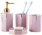 Set di accessori da bagno, set di accessori da bagno in ceramica, set di accessori da bagno completo, set di 4 pezzi rosa moderno da bagno da banco da bagno, include bicchiere, portasapone, dispenser