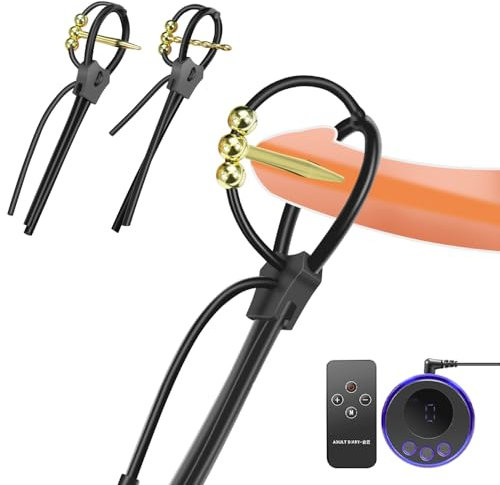 Jpscor Elektro Shock Einstellbar Edelstahl Harnröhren Dilatatoren Metall Penisring Set, Stromschlag Penis Plug Extrem Stimulation Cockringe SM E-Stim Erotik Sexspielzeug Für Männer(B-Set)
