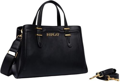 Replay Damen Handtasche mit Logo, Schwarz (Black 0098), Onesize