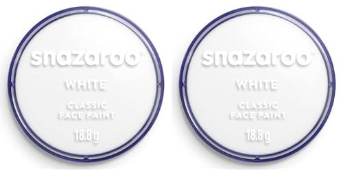 Snazaroo - Peinture Pour Visage et le Corps, Maquillage Pour Visage et Déguisement, Pour Enfants et Adults,Fard 18 ML, Couleur Blanc (Lot de 2)
