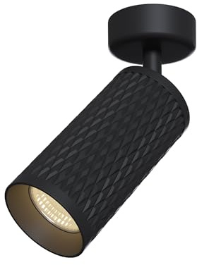 Maytoni Moderne Deckenleuchte Focus Design 1xGU10 excl.aus Aluminium Farbe Schwarz 10W für Küche, Schlafzimmer, Wohnzimmer, Esszimmer, Lobby