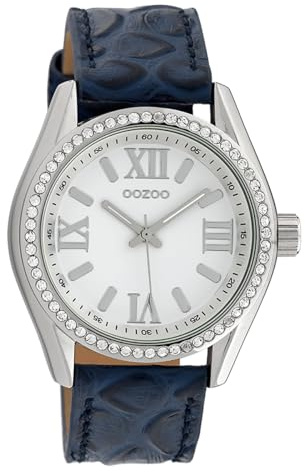 Oozoo Damen Armbanduhr Timepieces Analog Leder dunkelblau UOC10223 Analoguhr