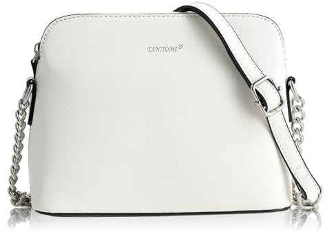 TANTOMI Umhängetasche Damen-Handtasche Damen Klein-Feste Crossbody Bag-Kette Schulterriemen Abendtasche Mode Elegant-Weiß