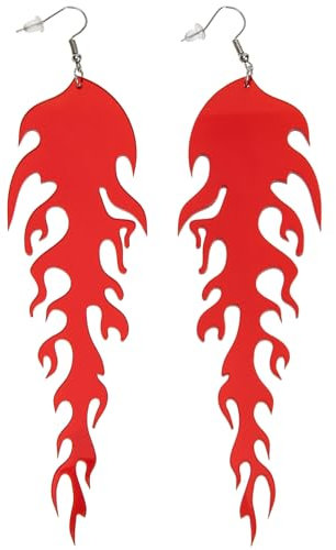 1 Flammenförmige Acryl Ohrringe Für Damen, Auffälliger Ohrschmuck Mit Feuerdesign, Leicht, Hautfreundlich Und Perfekt Für Partys Oder