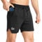 BROKIG Shorts de Sport Légers à Poche Zippée pour Hommes, Shorts de Course à Pied et de Fitness à Séchage Rapide pour Hommes(Noir,L)