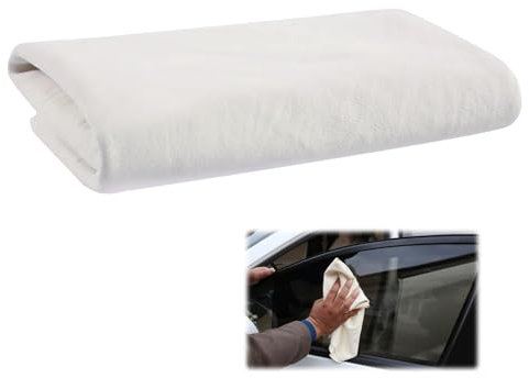 cxxtkcxxlc 65 x 40 cm Peau De Chamois Voiture Naturelle Large - Idéal pour Voitures, Motos, Fenêtres et Miroirs, Super Douce Et Hautement Absorbante
