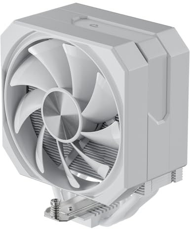 CPU Air Cooler with 4X6mm Heat Pipes,120mm Fan CPU Cooler 1650rmp,CPU Cooler AMD AM5/AM4/AM3 Series,CPU Air Cooler 6.1’’ Height Compatible with Intel LGA 1851/1700/1851/1155/1156/2011(White)