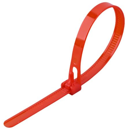 Fascette riutilizzabili in nylon, 100 pezzi, colore rosso, 20,3 cm