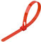 Wiederverwendbare Kabelbinder, Nylon, 100 Stück, Rot, 20,3 cm
