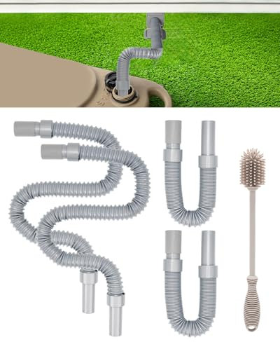 SUPAREE 4 Meter Wohnmobil Abwasserschlauch Set Abwasserschlauch Wohnwagen Flexibel Abwasserschlauch Wohnmobil Ausziehbar 30mm verlängerbares und zusammenschiebbares mit Tragetasche und Reinigungsbürst