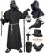 Pestdoktor Kostüm Herren Pestarzt Kostüm Karneval Mittelalter Steampunk Cosplay Pest Doktor Maske mit Mönchskutte Zepter Hut Handschuhe Plague Doctor Costume Outfit ür Halloween Fasching Party 044XXXL