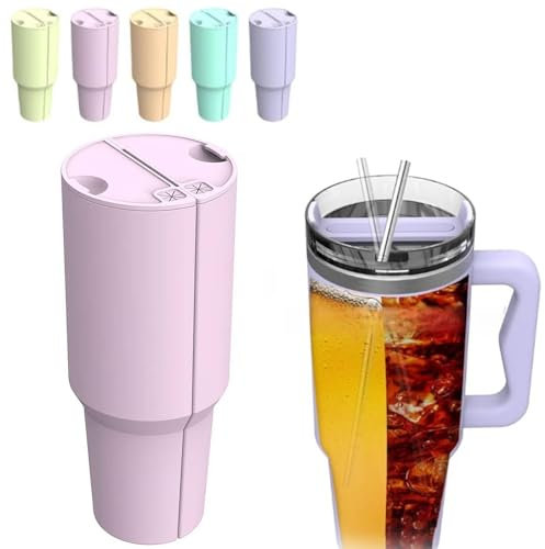 Stanley Tumbler 40oz Inner Cup Section Tray - 2-in-1 Drink Separator Silicone Liner, Dual-sided Cup Divider for Two Drinks (Pink)