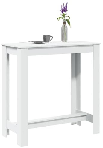 Tidyard Bartisch Küchentisch Küchentresen Stehtisch Weiß 102x50x103,5 cm Holzwerkstoff