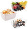 SHUESS 3 Pack Large White Wire Basket, 40 x 28.5 x 15.5cm Freezer Baskets for Chest Freezers, Metal Wire Storage Basket with Removal Cloth Liner, Chest Freezer Organiser for Pantry, Freezer, Shelves