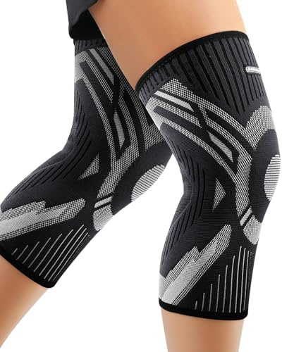 INDEEMAX Knee Support Brace 2 Pack - Compression Knee Sleeves for Men Women Arthritis, Joint Pain, Ligament Injury, Meniscus Tear, ACL, MCL, Tendonitis, Running, Gym, Squats, Sports - XL