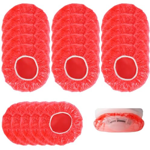 WeddHuis 40 Stück Rauchmelder Abdeckung Wiederverwendbare Rauchmelderabdeckung Kunststoff Feueralarm Staubschutz für Zuhause Küche Kochen Backen